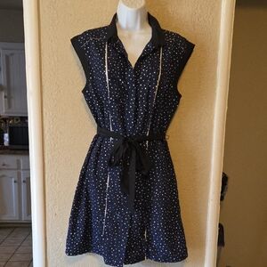 Jason Wu Navy and White Polka Dot Mini Dress